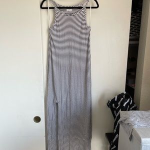 Striped full length summer dress